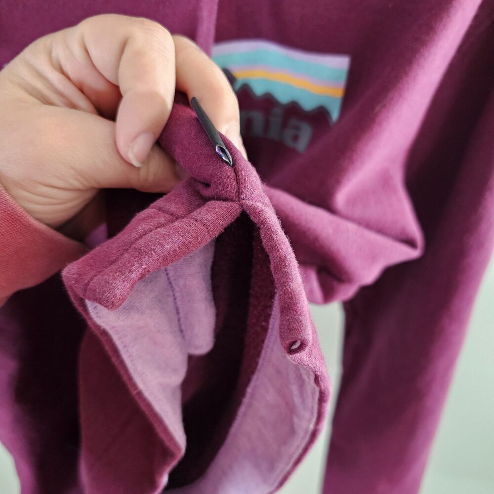 Patagonia Womens P6 Logo Aprisal Hoodie Hoodie Sweatshirt Size Large‎ Burgundy - Picture 4 of 8